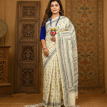 Tussar Silk Kantha Folk Art Saree